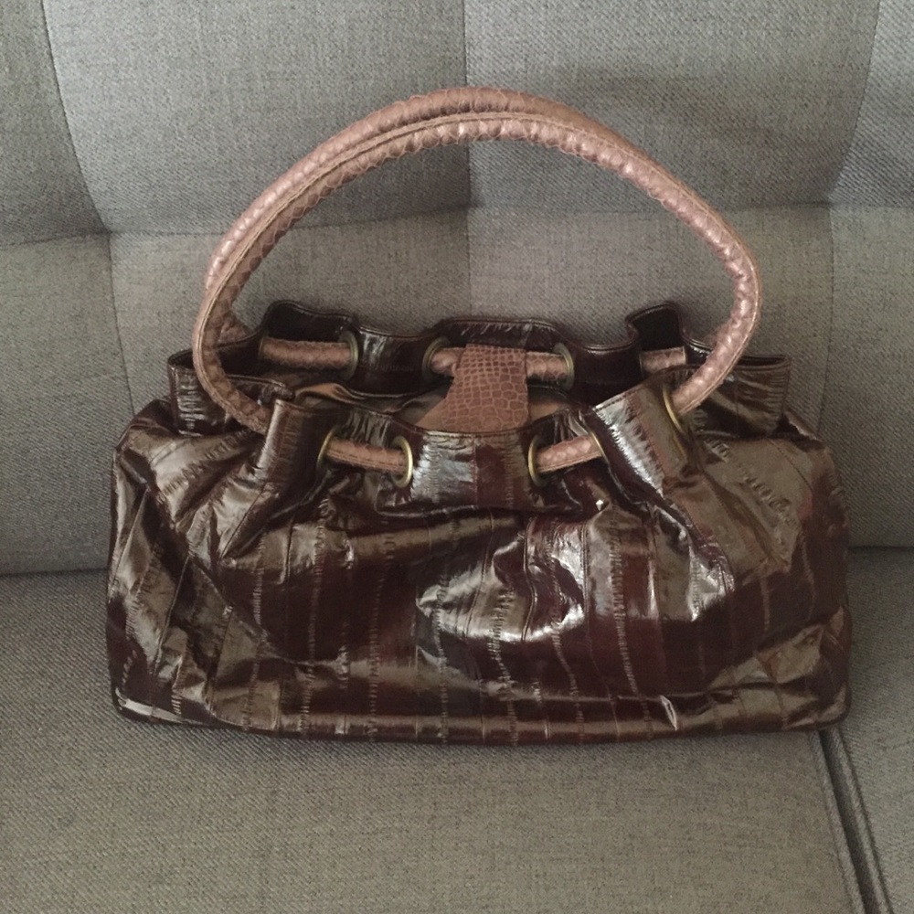 Eel Skin and Leather Purse